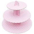 Pink Polka Dot 3 Tier Cake Stand